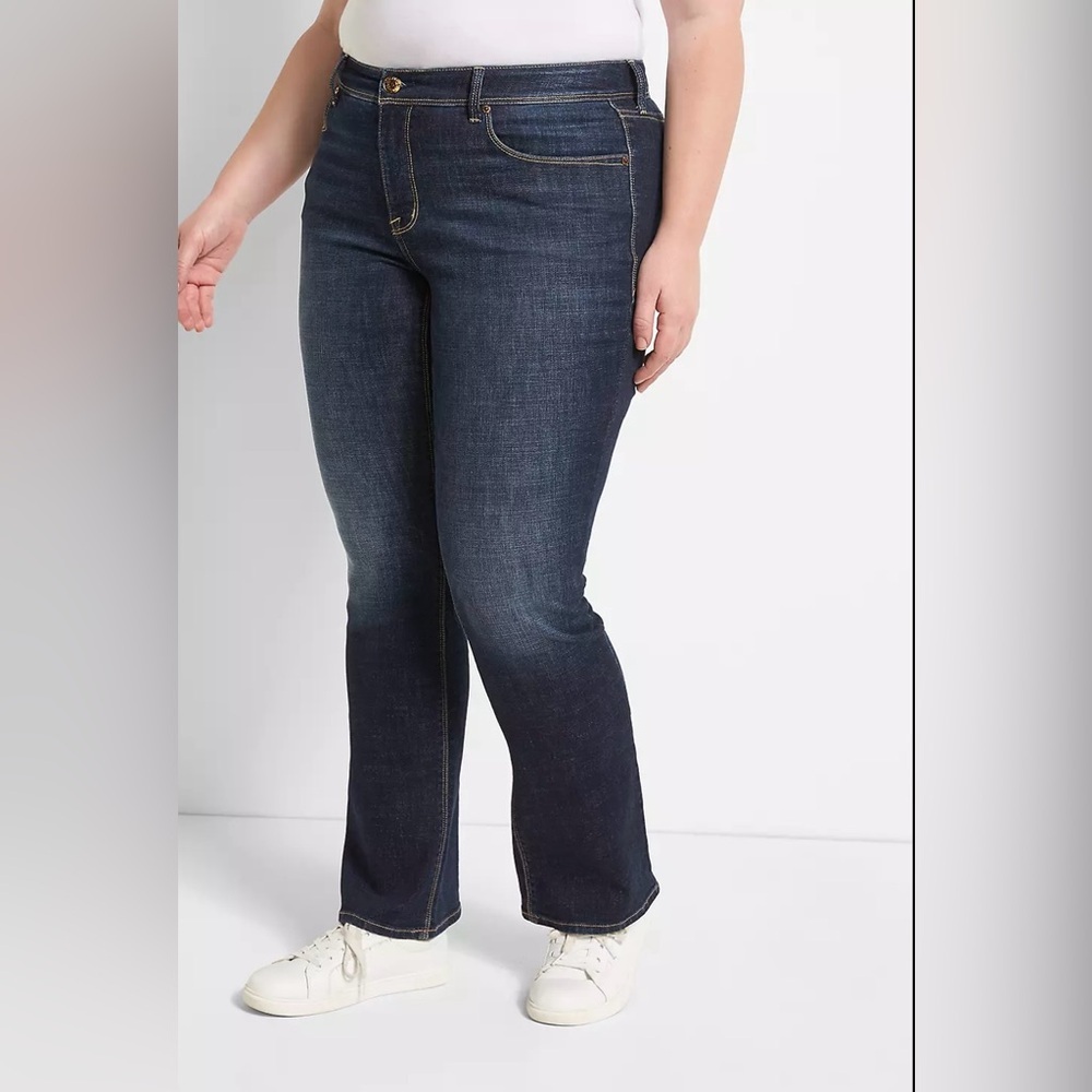 Seven 7 Medium Wash Mid Rise Flare Bootcut Denim Embroidered Western Blue Jeans